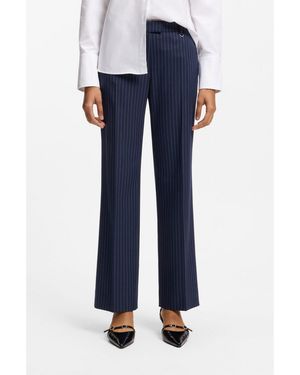 HUGO Slim-Fit Trousers With Pinstripe - Blue
