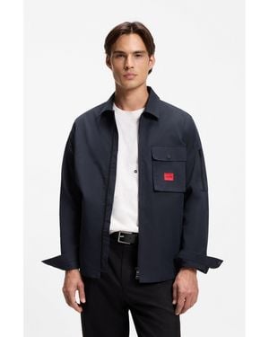 HUGO Emmond Zip Overshirt - Blue