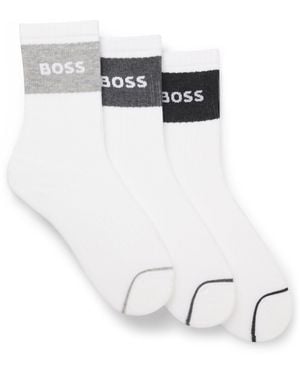 BOSS Three-Pack Of Cotton-Blend Socks - White