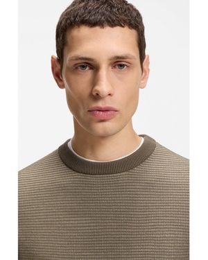 BOSS Mixed-Structure Sweater - Brown