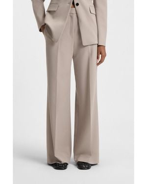 HUGO Regular-Fit Trousers With Wide Leg - Grey