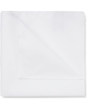 BOSS Italian-Made Cotton Pocket Square - White