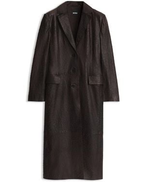 BOSS Abrigo De Piel Texturizada - Negro