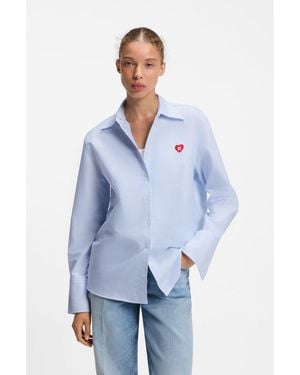 HUGO Relaxed-Fit Blouse - Blue
