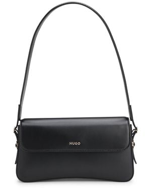 HUGO Logo-Lettering Shoulder Bag - Black