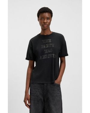 BOSS Cotton-Jersey T-Shirt With Artwork - Black