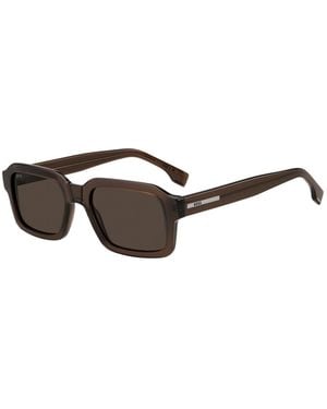 BOSS Acetate Sunglasses With-Tone Logo Insert - Brown