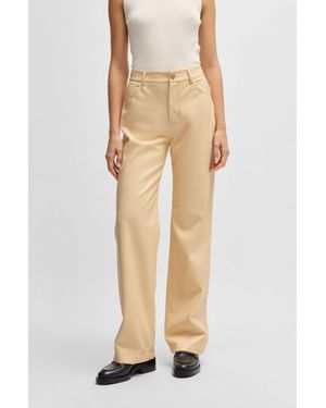 BOSS Five-pocket Pants In Faux Leather - Natural