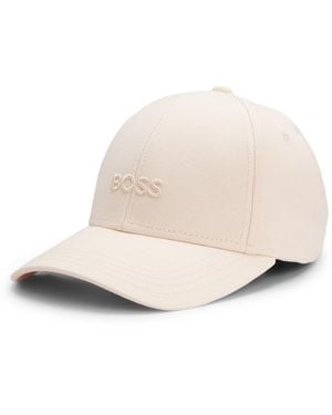 BOSS Cotton-Twill Cap With Tonal Embroidered Logo - Natural