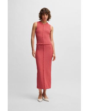 BOSS Dark Pink Women's Knitted Dresses Size S - Red