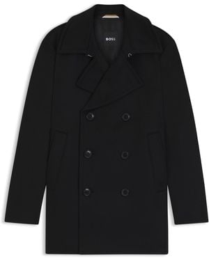 BOSS Slim-Fit Caban Aus Woll-Mix Mit Kaschmir - Schwarz
