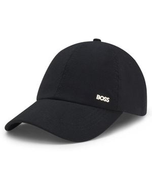 BOSS Ribbed Corduroy Cap With Adjustable Buckle - Black
