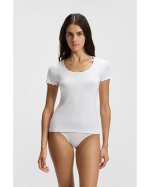 HUGO Contrast-Logo Underwear Top - White