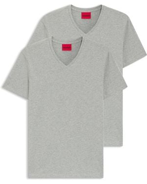 HUGO Two-Pack Of V-Neck T-Shirts - Grey