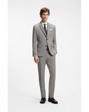 HUGO Two-Piece Slim-Fit Wool-Blend Suit - Grey