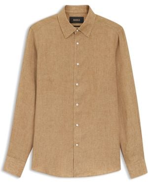 BOSS Slim-Fit Overhemd Van - Naturel
