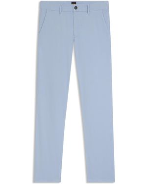 BOSS Slim-Fit Satijnen Chino Van Stretchkatoen - Blauw