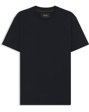 BOSS Regular-Fit T-Shirt Aus Merzerisierter Baumwolle - Schwarz