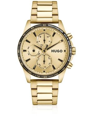 HUGO #Drift-Tone Watch With Tachymeter Bezel - Metallic