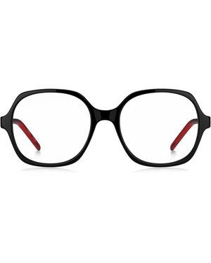 HUGO Montura Para Gafas Graduadas De Acetato Con Patillas A Capas En El Rojo De La Marca - Negro