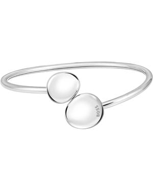 BOSS Brazalete Dorado Con Detalles De Estilo Guijarro - Blanco