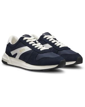 HUGO Sneakers Met Suède Afwerking - Blauw