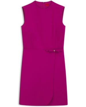 HUGO A-Linien-Kleid Mit Logo-Schleife - Lila