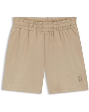 HUGO Short Décontracté En Molleton De Coton Avec Logo Brodé - Neutre