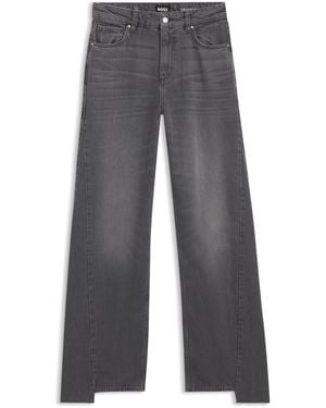 BOSS Vaqueros Boyfriend Fit En Denim Rígido - Gris