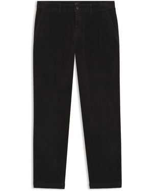 BOSS Tapered-Fit Corduroy Broek Van Stretchkatoen - Zwart