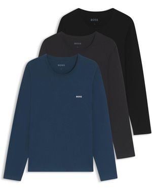 BOSS Three-Pack Of Underwear T-Shirts - Blue