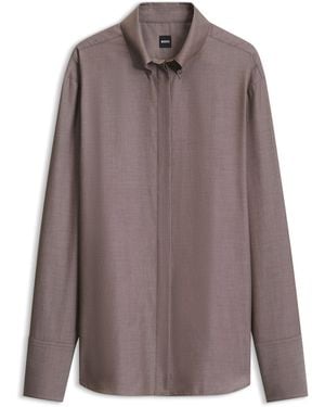BOSS Katoenen Blouse - Bruin