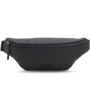 HUGO Gürteltasche Aus Genarbtem Material Mit Logo-Patch - Grau