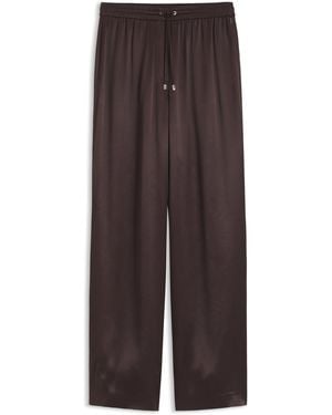 BOSS Pantalones Relaxed Fit De Satén - Marrón