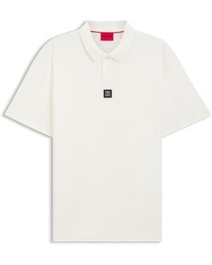 HUGO Polo De Algodón Interlock Con Logo Apilado - Blanco
