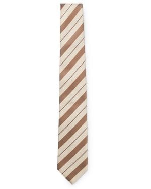 BOSS Diagonal-Stripe Tie - Metallic