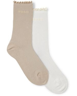 HUGO Paquete De Dos Pares De Calcetines De Largo Estándar - Blanco