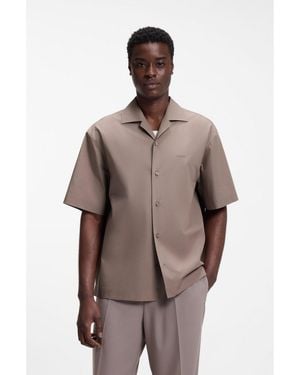 HUGO Oversized-Fit Shirt - Brown