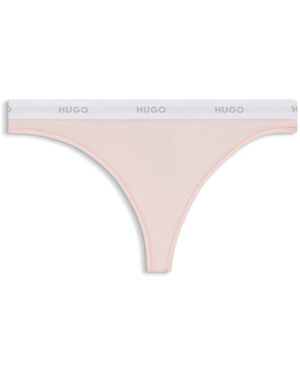 HUGO Tanga De Algodón Elástico Con Logo En La Cintura - Multicolor