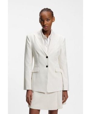HUGO Regular-Fit Blazer With Pinstripe - White