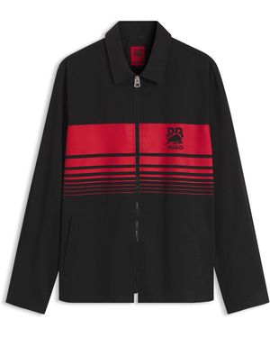 HUGO X Rb-Overhemd Met Ritssluiting En Stiermotief - Rood
