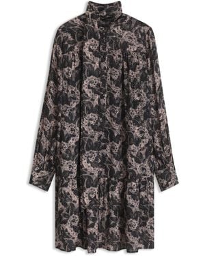 BOSS Relaxed-Fit Tuniekjurk Met Print En Sjaal - Zwart