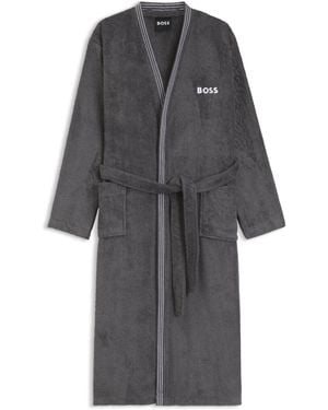 BOSS Batín De Algodón Con Logo Bordado - Gris