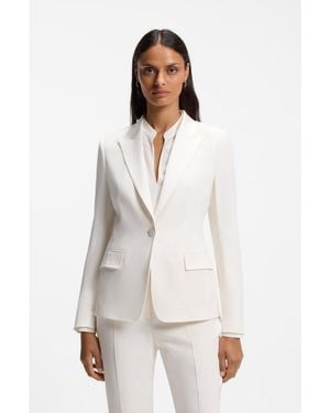 BOSS Slim-Fit Blazer With Single-Button Closure - White