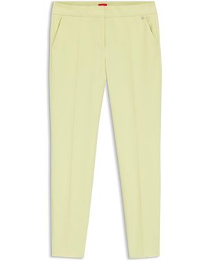 HUGO Pantalones Slim Fit De Tejido Elástico Con Remache De Logo - Amarillo