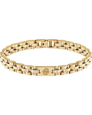 BOSS Bracciale Giallo Chiaro Con Dettagli Logo - Metallizzato