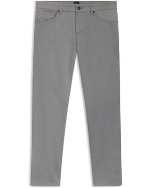 BOSS Maine Regular-Fit Hose Aus Stretch-Baumwolle Mit Filigranem Muster - Grau