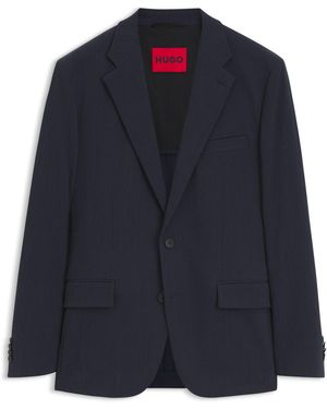 HUGO Slim-Fit Colbert Van Seersucker Met Hoogwaardige Stretch - Blauw