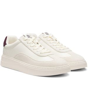 HUGO Low-Top Trainers With Suede Trims - White