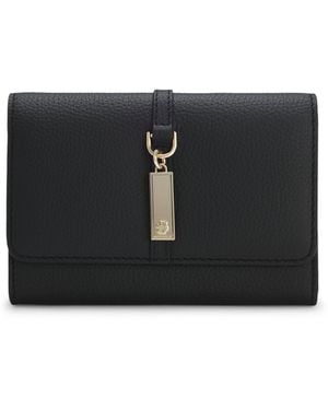 BOSS Leather Wallet With Double-B-Monogram Plaque - Black